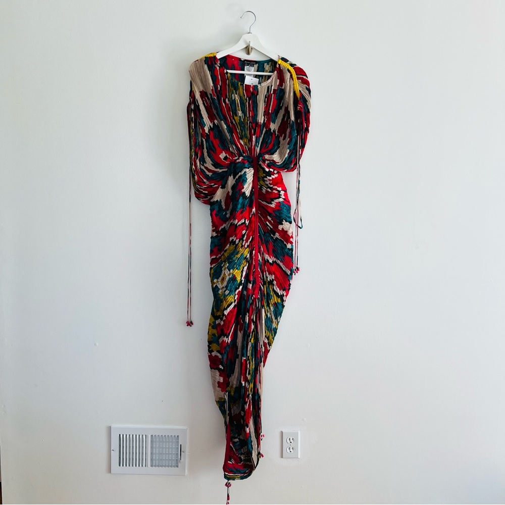 Saaksha & Kinni SK Kaftan Dress Boho Floral Midi Kaftan Resort Luxury Size M NWT - Picture 2 of 8
